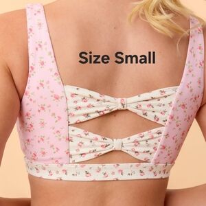 Target Blogilates Women's Bow Back Corset Sports Bra - Pink Floral